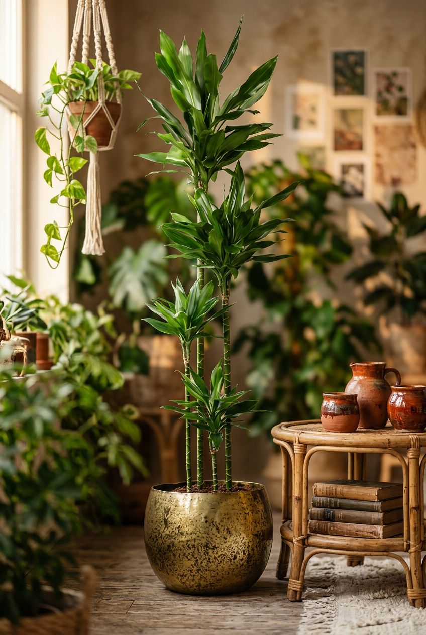 Dracaena Janet Lind XXL als grote blikvanger in een Japandi interieur