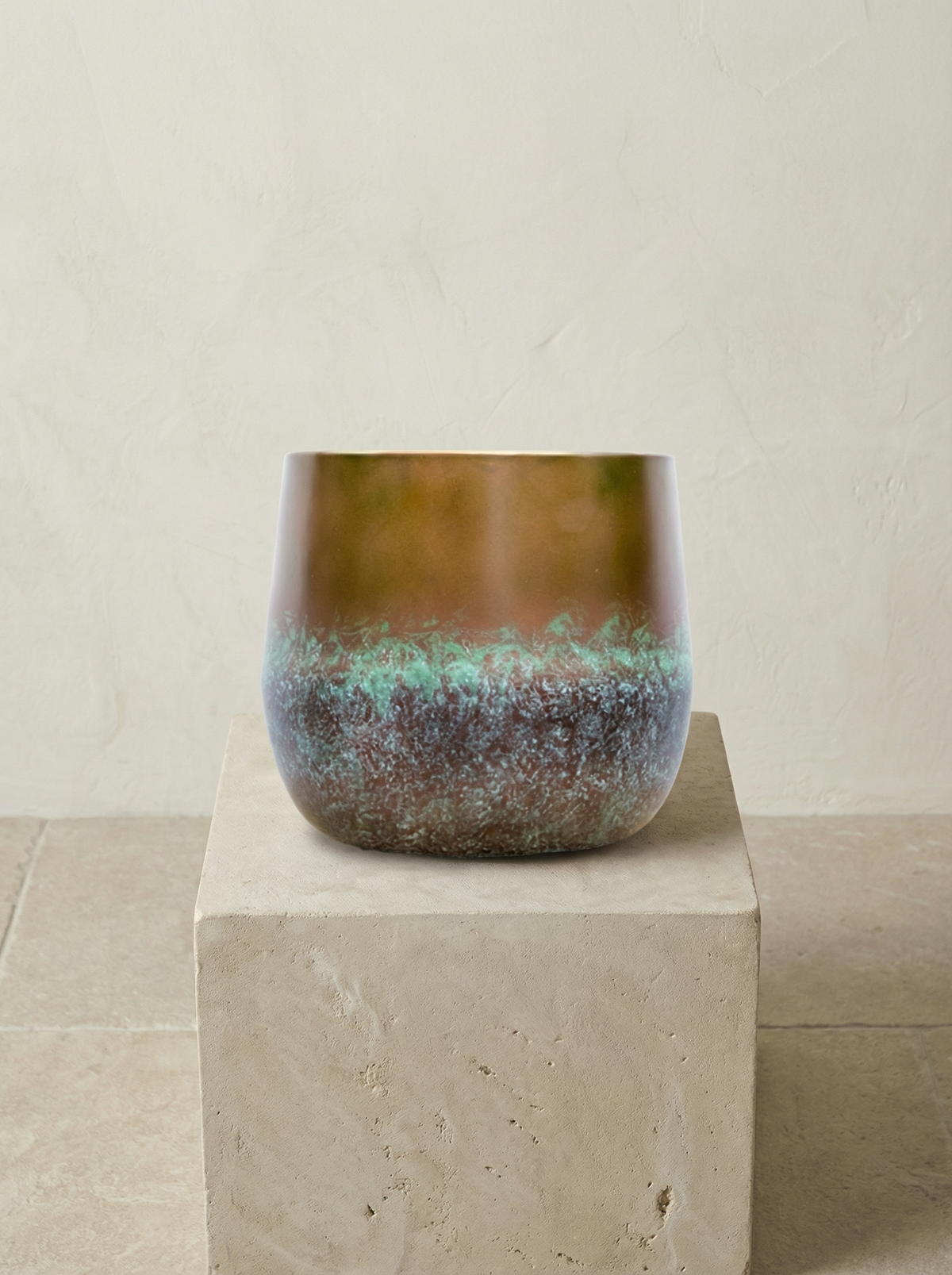 Elisa Mystic Bronze metalen plantenpot Ø39–44 cm