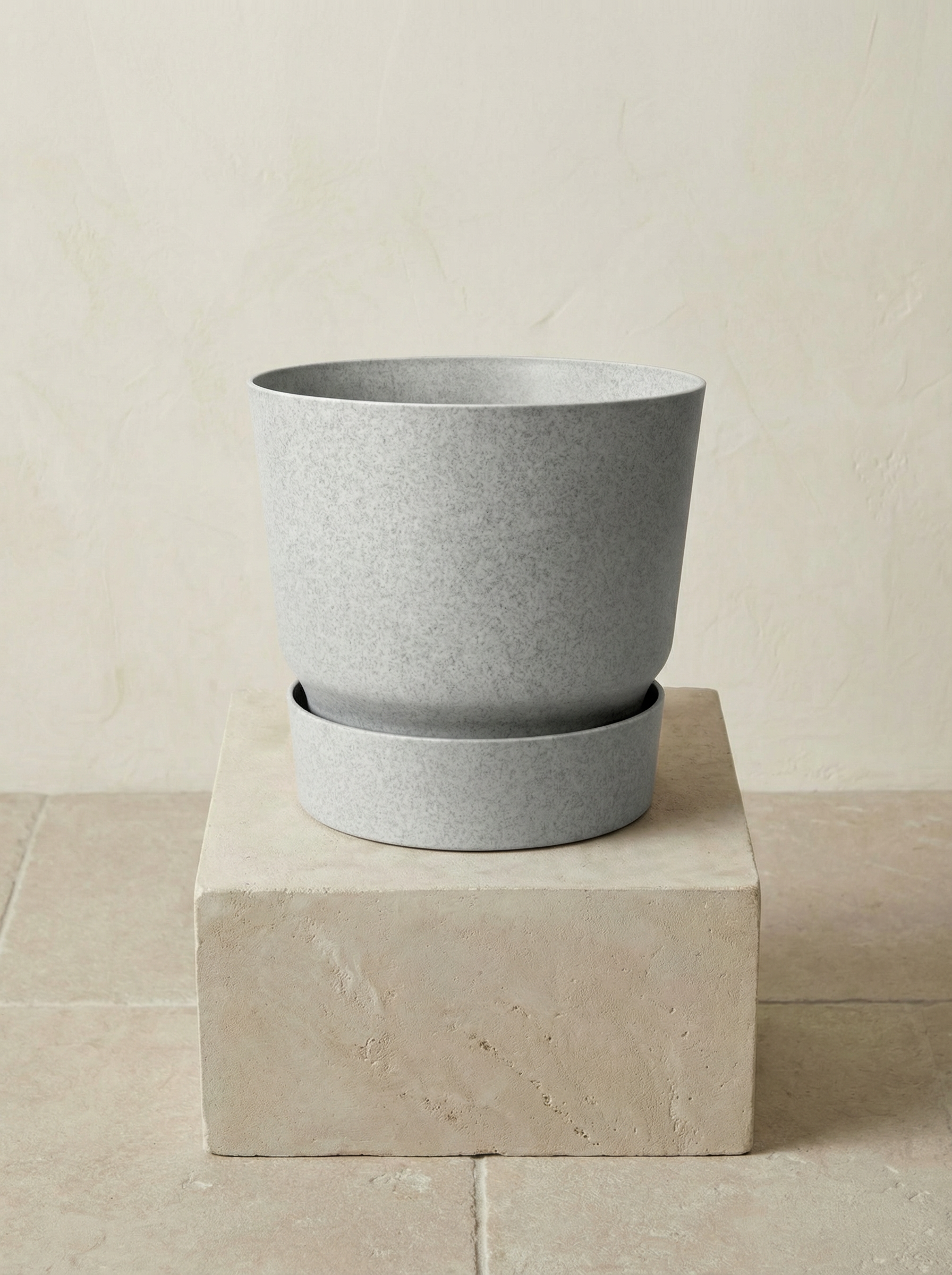 Elho Greenville Round Grijs keramische plantenpot Ø14–39 cm