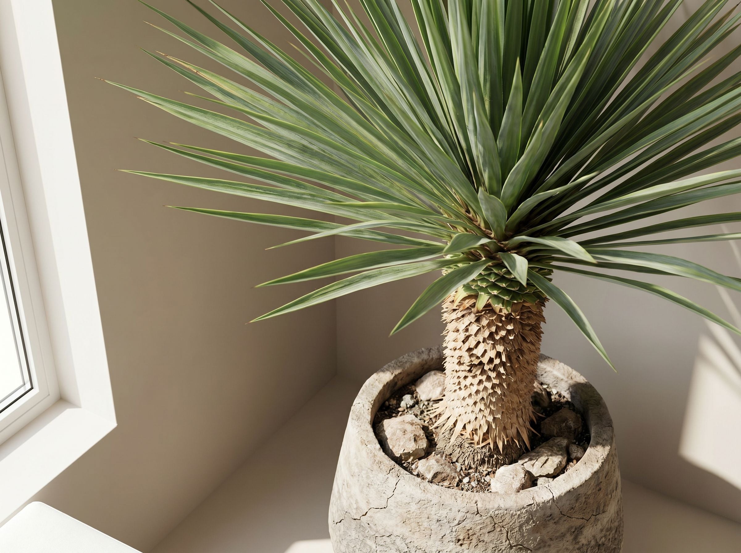 Yucca Rostrata bladstructuur close-up