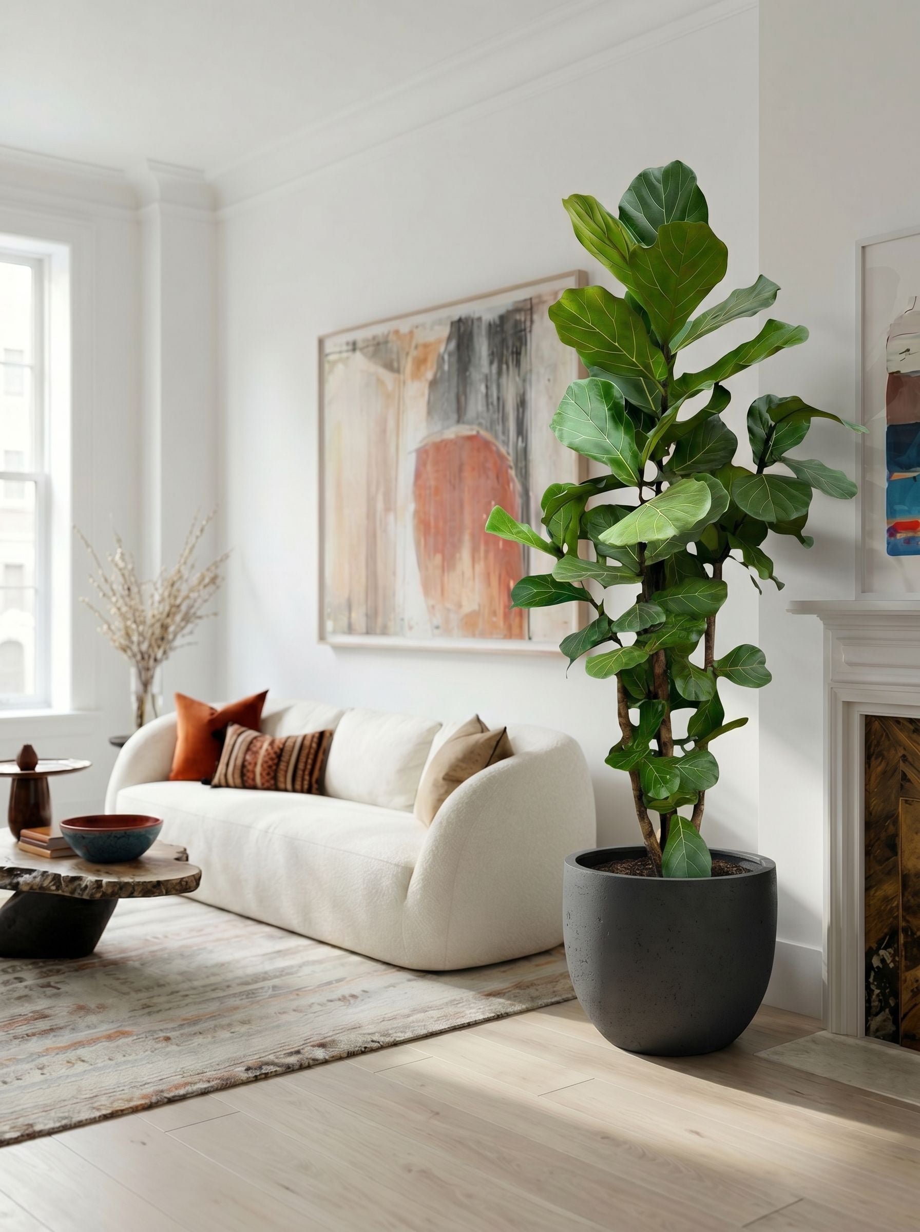 Ficus Lyrata vertakt XL met nieuwe pot