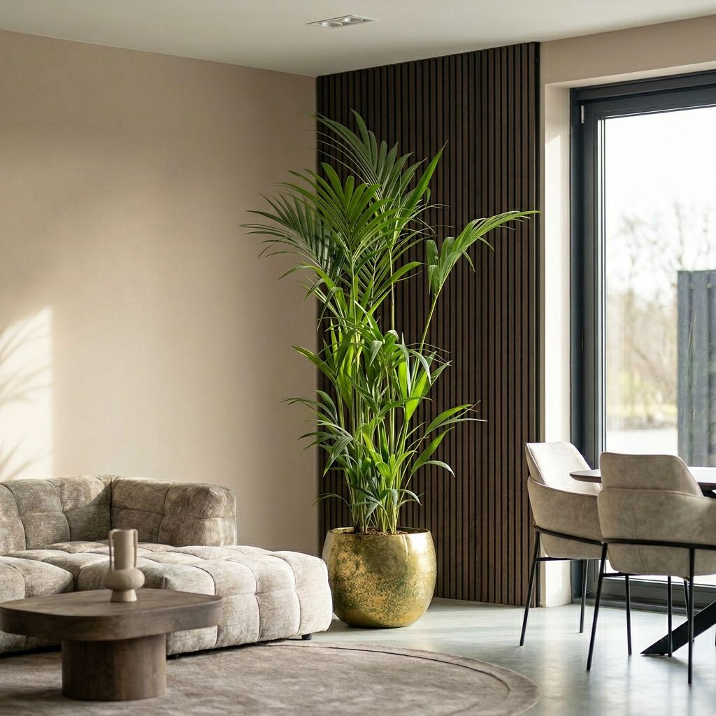 Kentiapalm in een Japandi interieur