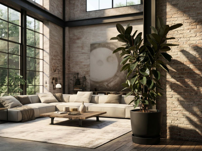 Rubberplant in nachtzwart