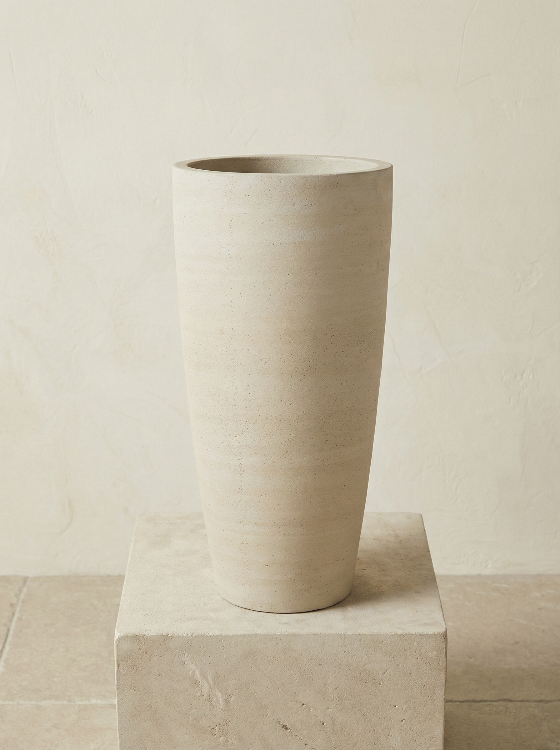 Dax Beige Washed XL keramische plantenpot Ø37–47 cm