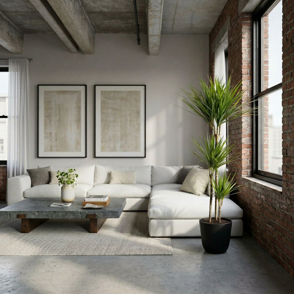 Dracaena Marginata Green in een warm minimalistisch interieur
