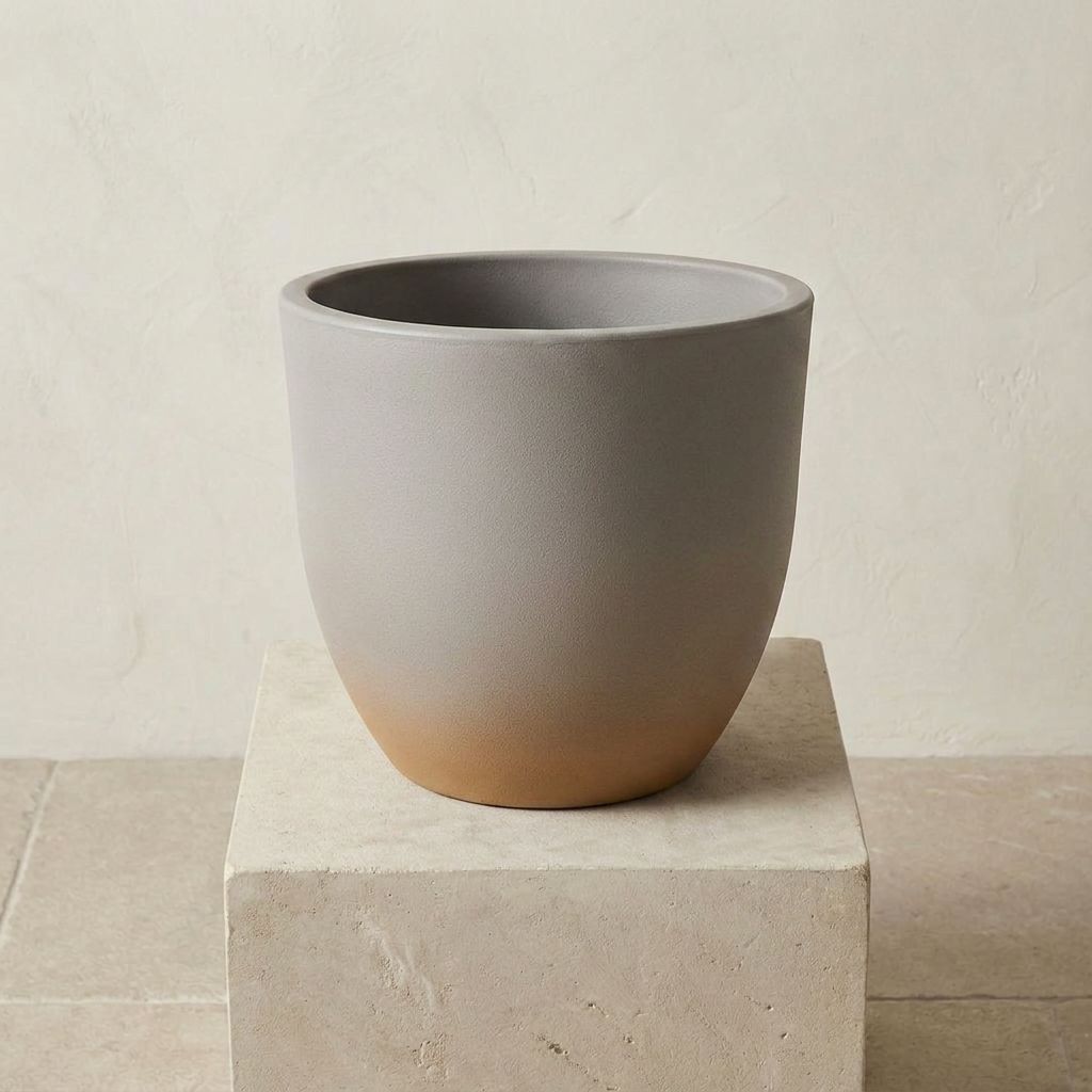 Eggy Taupé keramische plantenpot Ø55 cm