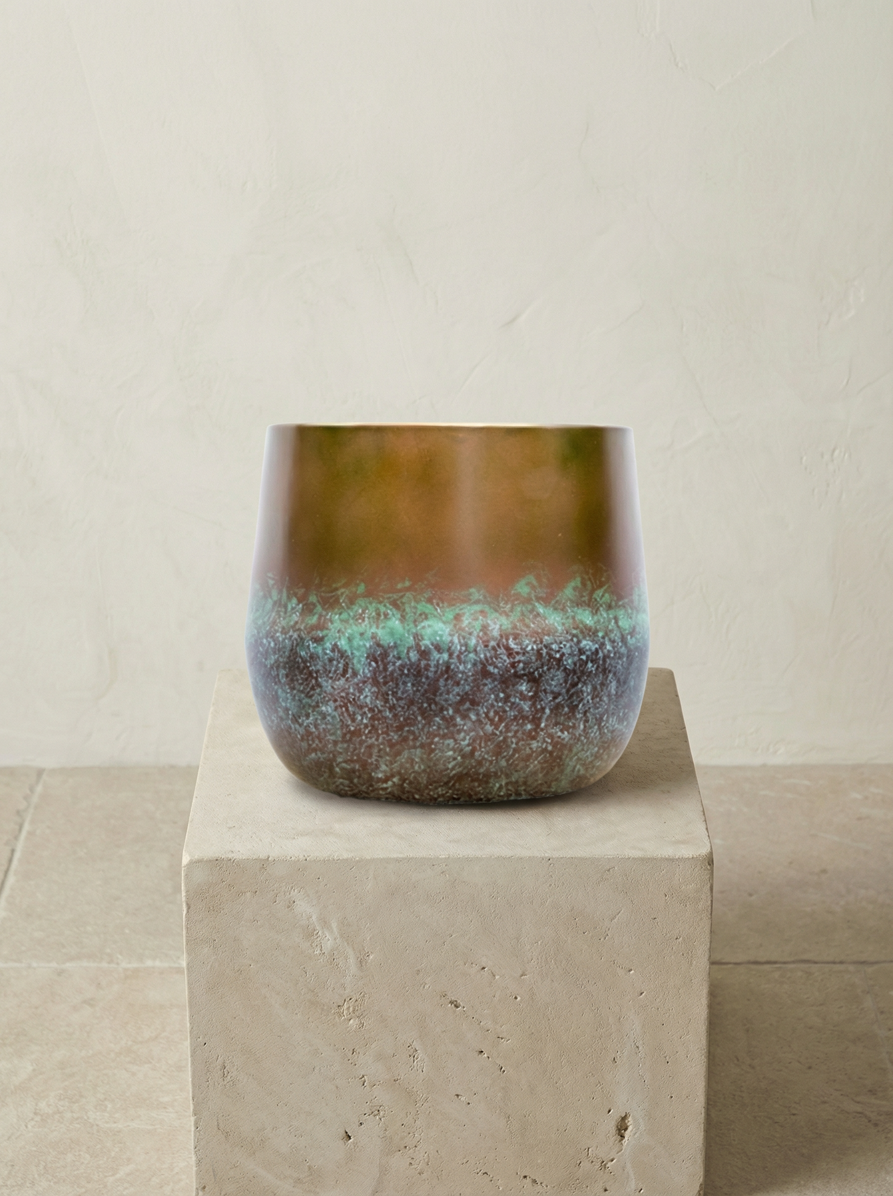 Elisa Mystic Bronze metalen plantenpot Ø39–44 cm