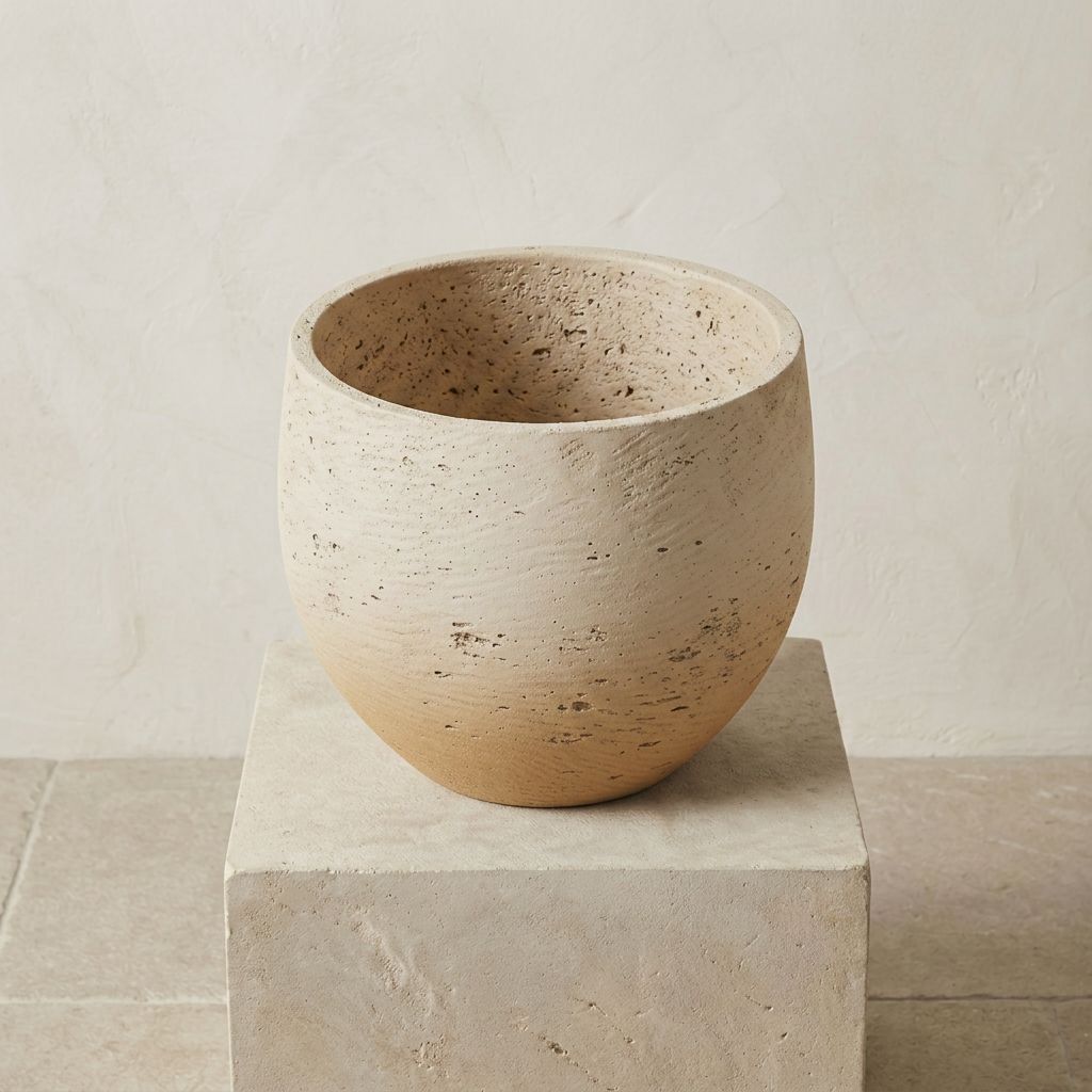 Jumbo Orb Beige Washed keramische plantenpot Ø53–69 cm