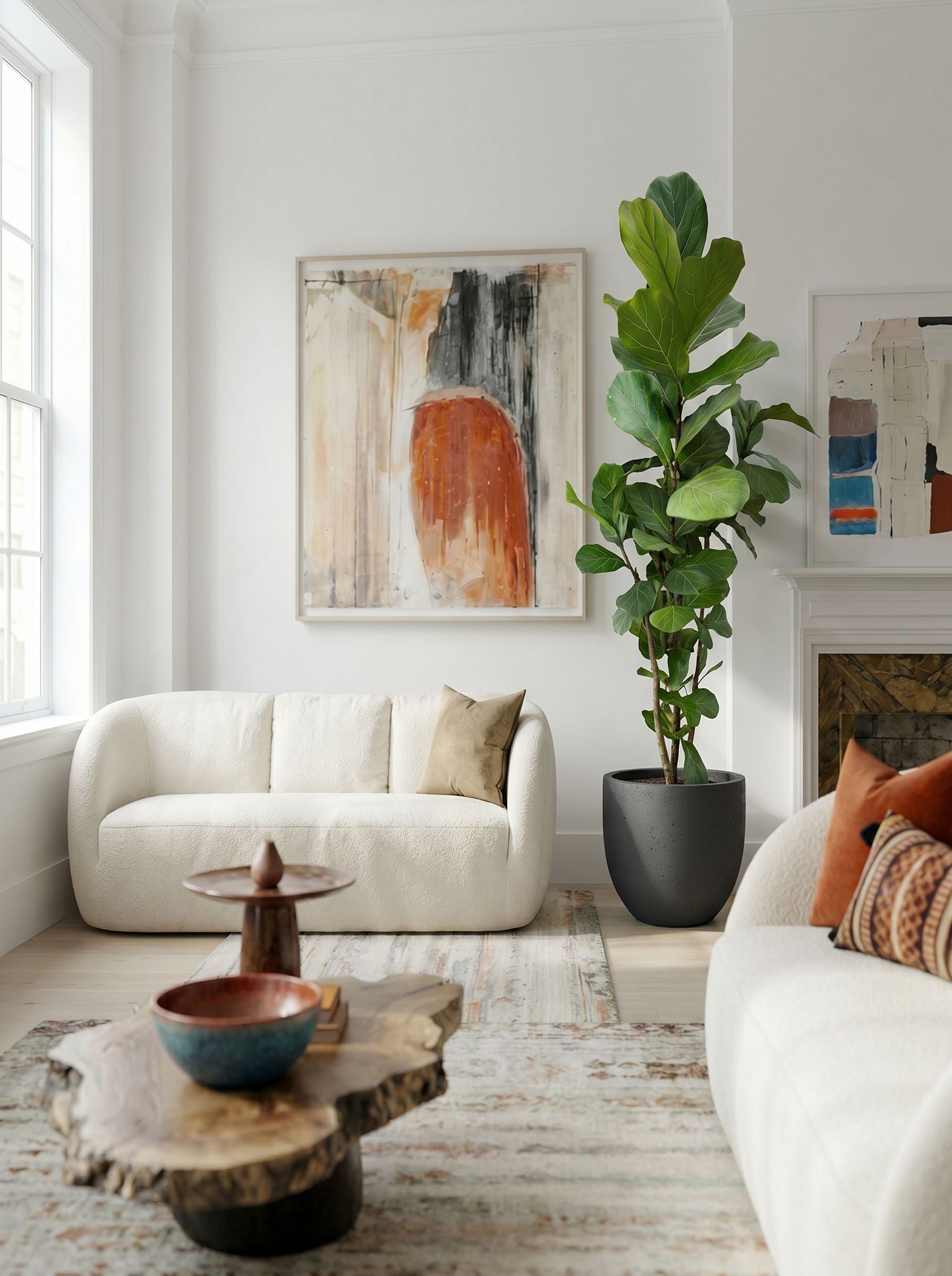 Ficus Lyrata vertakt XL met nieuwe pot
