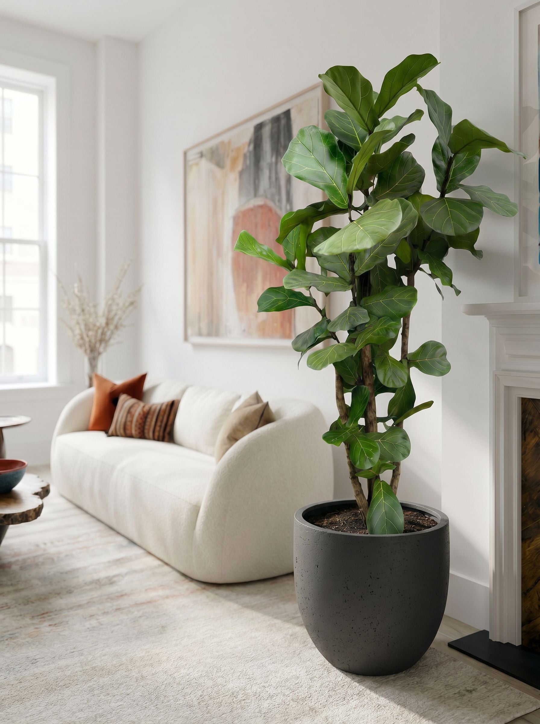 Ficus Lyrata vertakt XL met nieuwe pot