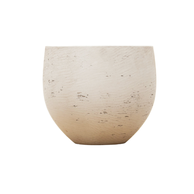 Jumbo Orb Beige Washed pot in landelijk interieur