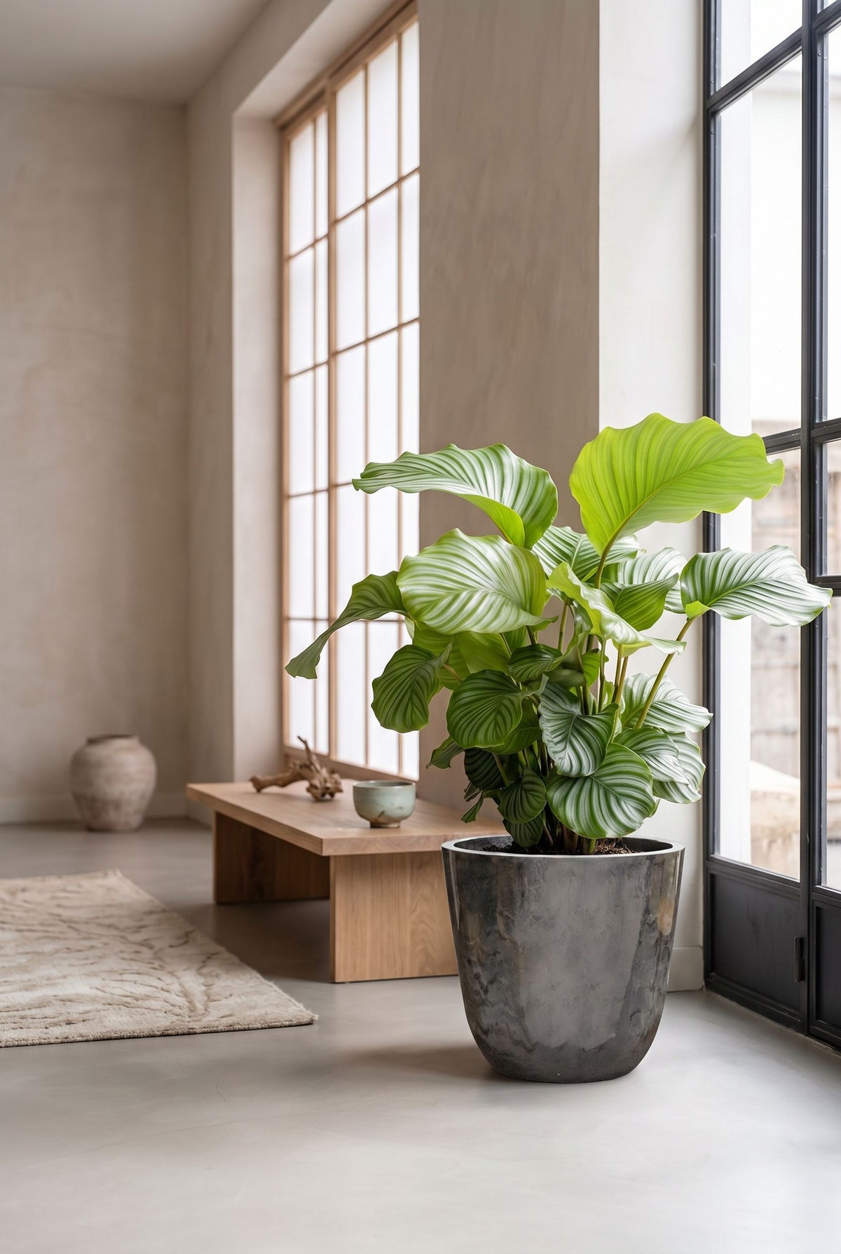 Calathea Orbifolia in Palermo Marble Grijs